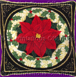 Rare Morris Bold Poinsettia Needlepoint Kit Winter Banner Pillow