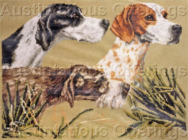 Rare On Point Sportsman CrossStitch Kit Grouse Hunt Pointer Dogs