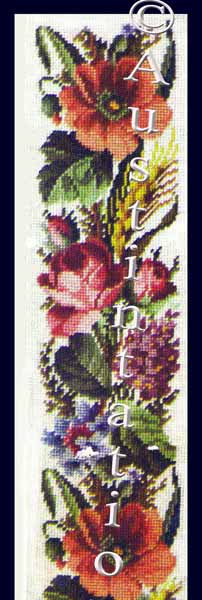McIntosh Poppies Roses Counted Needlepoint Kit Floral Bellpull
