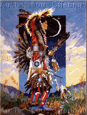 Jolene Thompson Art Repro Native American Dancer Needlepoint Kit