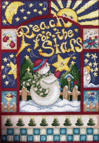 Stephens Inspirational Snowman Cross Stitch Kit Reach for Stars