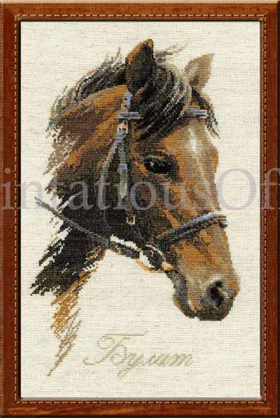 Skabeeva Equine Portrait Cross Stitch Kit Dark Horse Bulat