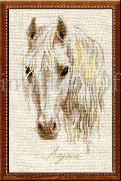 Skabeeva Equine Portrait Cross Stitch Kit White Horse Moon