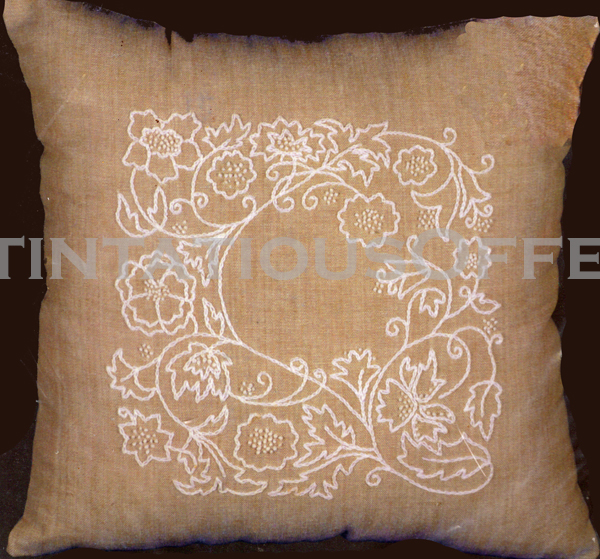 Romantic Floral Candlewicking Vine PreSewn Pillow Embroidery Kit