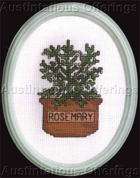Garden Herbs Flower Series CrossStitch Kit w Frame Rosemary