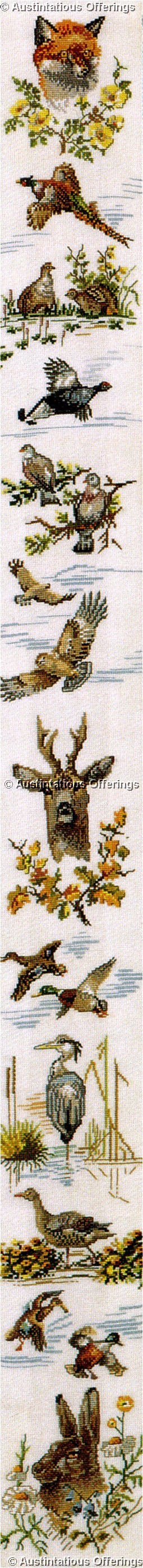 Rare Rosenstand AutumnHunt BellPull CrossStitch Kit Fox Pheasant