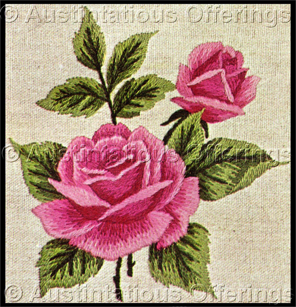 Williams Flower Month Crewel Embroidery Kit Pink Roses June