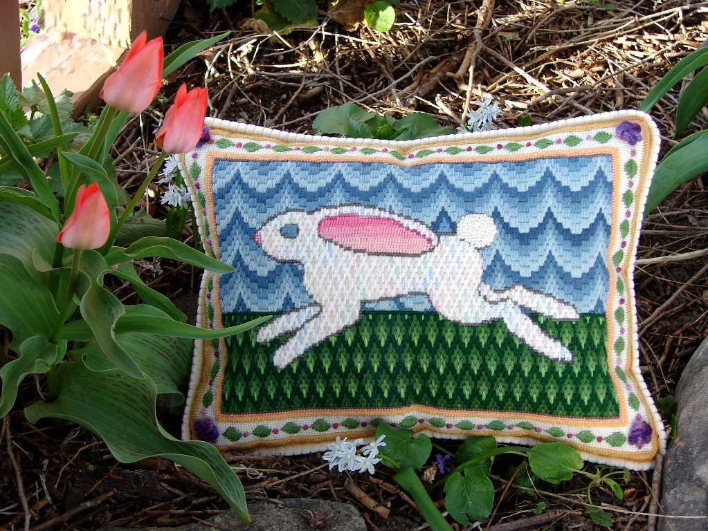 Barrani Folk Art Running Peter Rabbit Bargello Needlepoint Kit