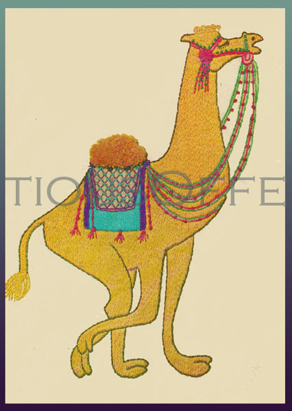 Rare Sandy Whimsical Camel Crewel Embroidery Kit Fotre Prince of Camels