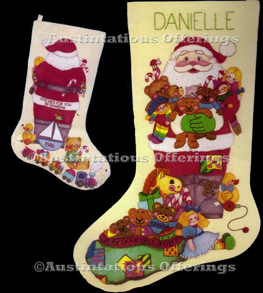 Davenport Christmas Crewel Embroidery Stocking Kit Santas Toys