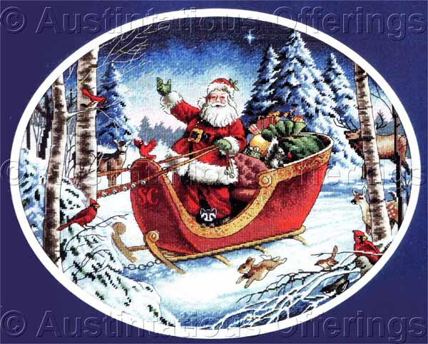 Rare McDonald Santas Parade Cross Stitch Kit Winter Sleigh