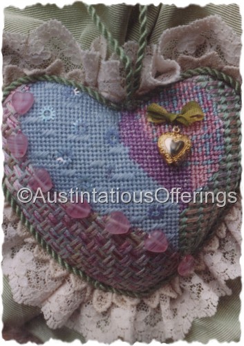 Rare Napier Serendipity Heart Needlepoint Canvas w Stitch Guide