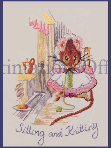 Rare Potter Grandma Mouse Knitting Crewel Embroidery Kit Wilson