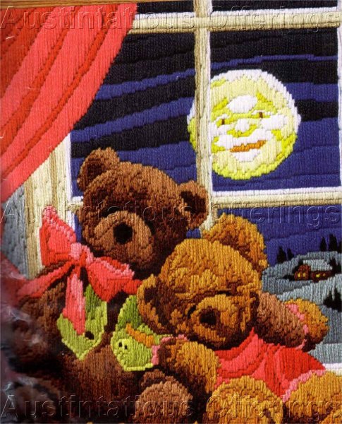 Rare Reinardy Longstitch Needlepoint Kit Sleepy Time Teddy Bears