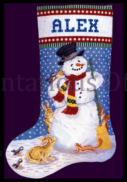 Rare Frosty Friends CrossStitch Stocking Kit Snowman w Crittters