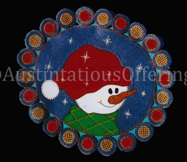 Rare Snowy Daze Felt Applique Embroidery Kit Christmas Snowman