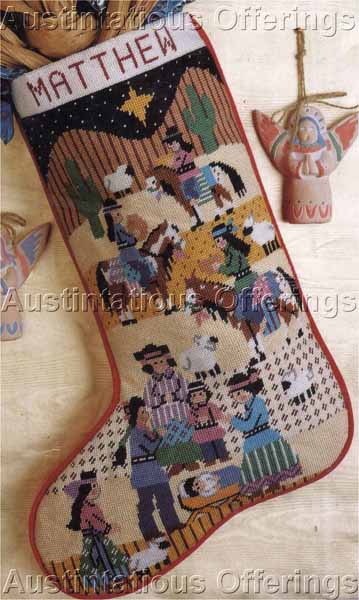 Treglown SW Native American Needlepoint Stocking Kit Nativity