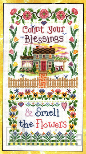 Rare Cozzolino Spring Day Blessings Cross Stitch Sampler Kit
