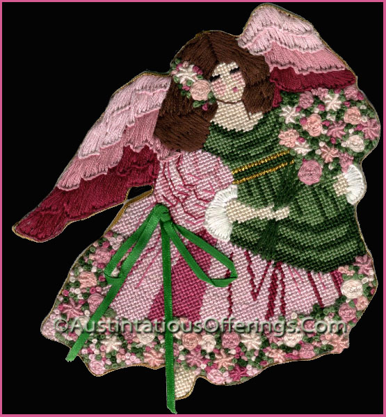 Rare Thomasson Springtime Floral Angel Needlepoint Kit
