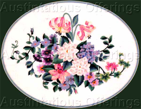 Rare Williams Traditional Springtime Floral CrewelEmbroidery Kit