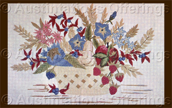 Rare B Virgien Classic Strawberry Basket Crewel Embroidery Kit