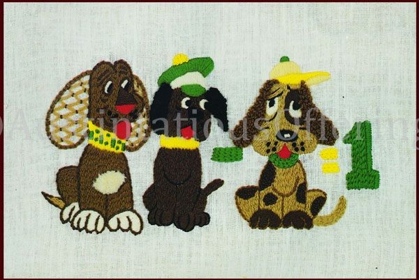 Rare Seres Puppies Crewel Embroidery Kit Kappie Subtraction
