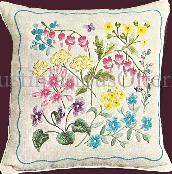 VTG Crewel Embroidery Kit Elsa Williams Violets on Illusion Lace #00287 9x  12