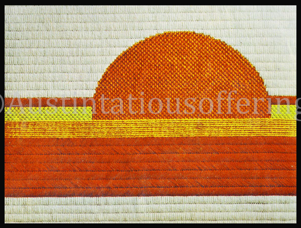 Rare Clifton Orange Abstract Needlepoint Sunrise Kit