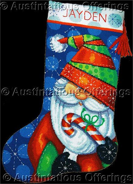 Debra JordanBryan Santa Claus Needlepoint Stocking Kit Christmas