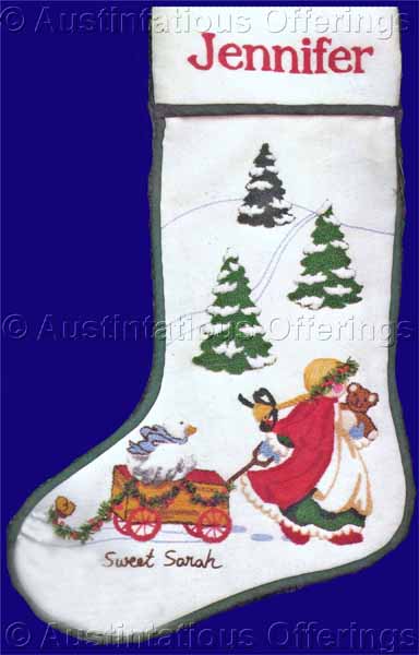 Rare Gerri Sorkin Needlepunch Christmas Stocking Kit Winter Girl