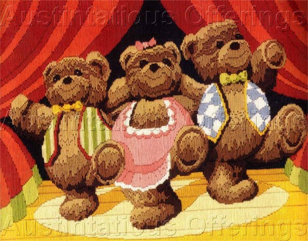 Reinardy Teddy Bears Longstitch Needlepoint Kit Dancing Teddies