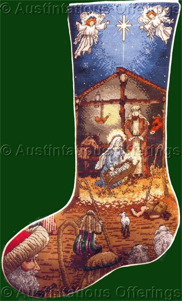 Rare Blackman Nativity Cross Stitch Stocking Kit Birth of Christ