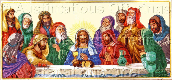 Rare Hallmark Gold  Last Supper Cross Stitch Kit Christ Apostles