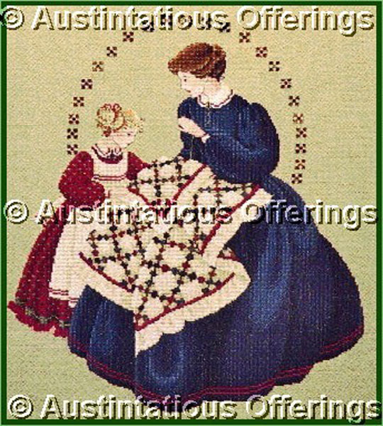 Imblum Quiltmaker CrossStitch Kit Mother Child Told in a Garden