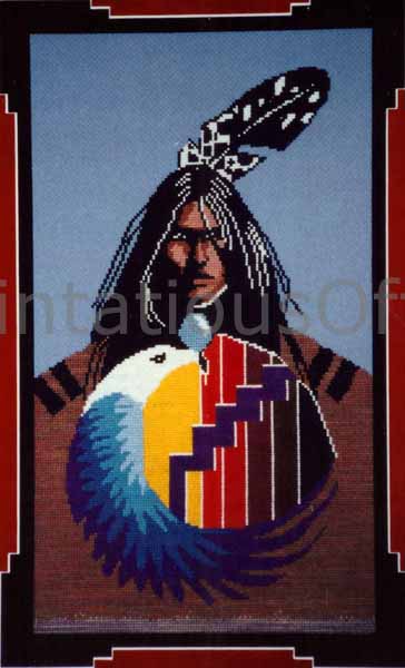 Rare Native American Warrior Portrait Cross Stitch Kit Lee Klade