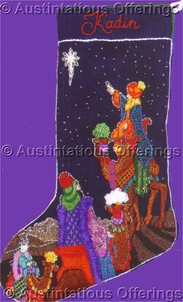 Barrani WiseMen Kings Crewel Embroidery Christmas Stocking Kit