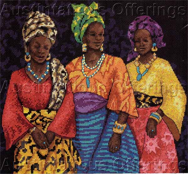 Market Day West African Women Cross Stitch Kit Yoruban Ladies