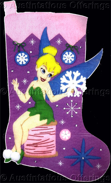 Disney Fairies Felt Applique Embroidery Stocking Kit Tinker Bell  Contemporary Stitchery Crafts