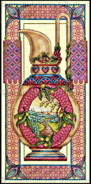 LeClair Ornate Pictoral Tuscany Vase Cross Stitch Kit Williams