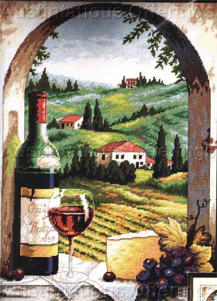 Tuscany Window View Needlepoint Kit Vineyard Italian Landscape