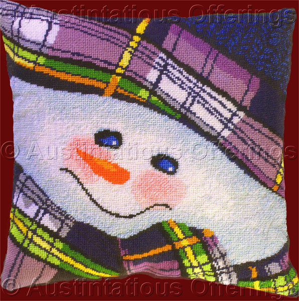 Rare Stephens Scottish Wintry Snowman Christmas Needlepoint Kit