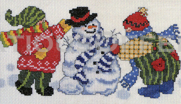 Rare Ursula Michael Children Playing in the Snow CrossStitch Kit