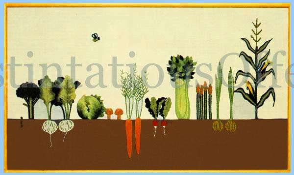 Rare Ovaska Beneath Soil Vegetable Garden Crewel Embroidery Kit