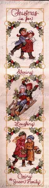 Giampa Victorian Christmas Vignettes Cross Stitch Bell Pull Kit