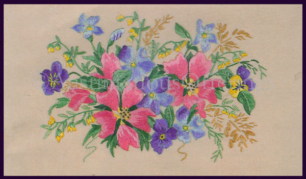 Rare Penelope Violet Bunch Crewel Embroidery Kit Summer Bouquet