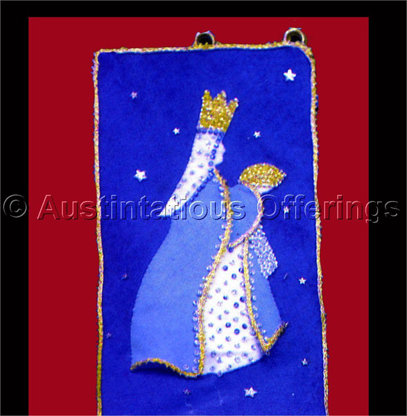 Rare Wisemen Kings Felt Embroidery Bellpull Kit Magi Christmas