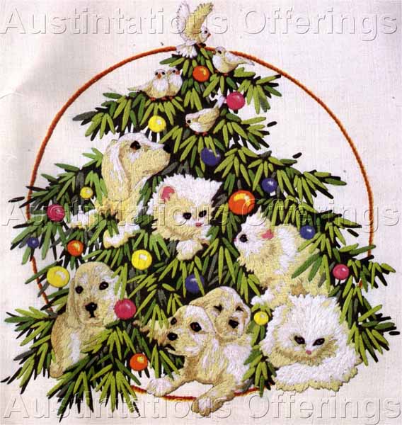 Rare Reinardy Christmas Crewel Embroidery Kit Cuddly Critters