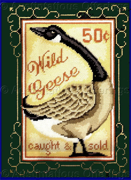 Michael LeClair Folk Art Sign Needlepoint Kit Wild Geese Stamp