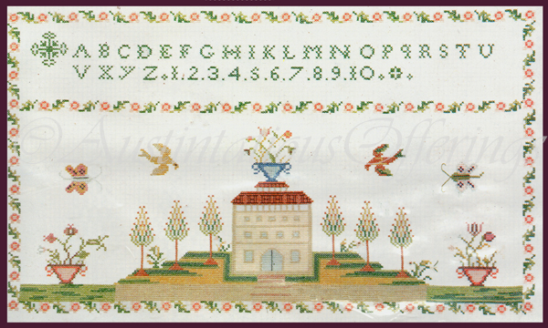 Rare Italian Sampler Repro Cross Stitch Kit Williamsburg Quaker Style