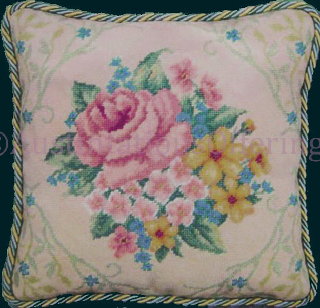 Rare Wilson Spring Rose Nantucket Floral Bouquet Needlepoint Kit